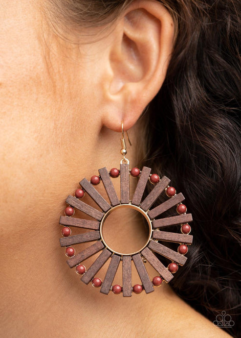 Solar Flare - Brown Earrings - Demetra's Bling Boutique