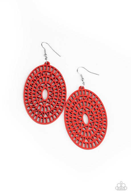 Tropical Retreat - Red Earrings - Demetra's Bling Boutique