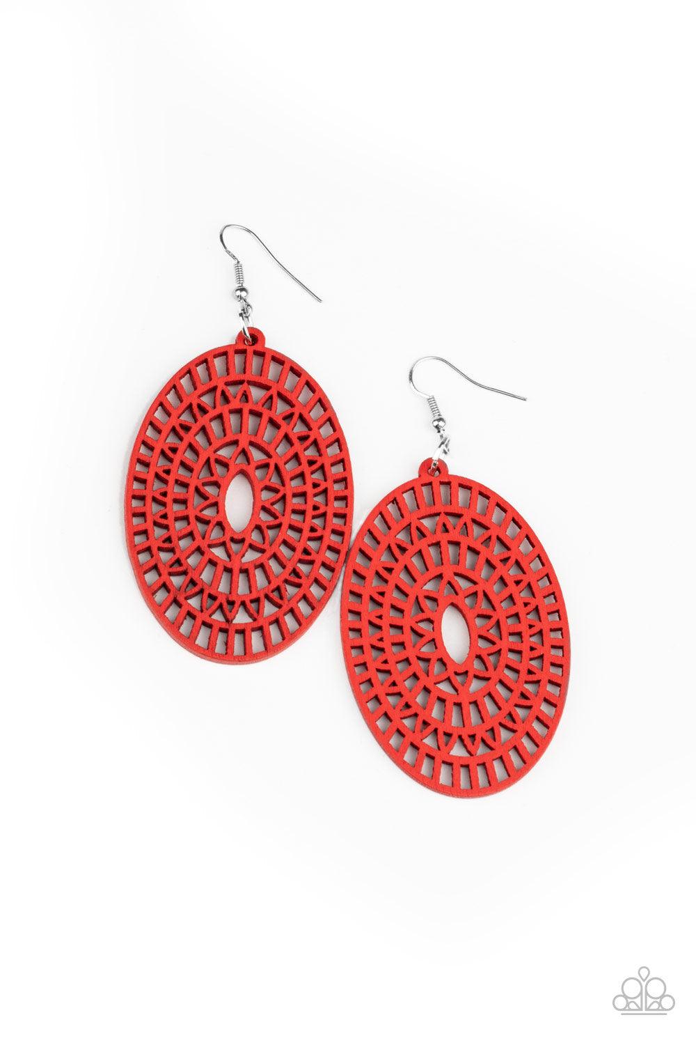 Tropical Retreat - Red Earrings - Demetra's Bling Boutique
