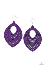 Load image into Gallery viewer, One Beach At A Time - Purple Wooden Earrings - Demetra's Bling Boutique
