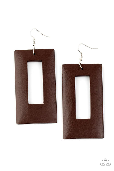 Totally Framed - Brown Earrings - Demetra's Bling Boutique