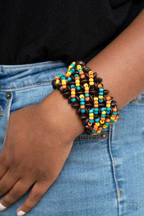 Paparazzi Cozy in Cozumel - Multi Wooden Beaded Bracelet - Demetra's Bling Boutique