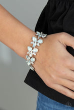 Load image into Gallery viewer, Ice Garden - White Iridescent White Teardrop Rhinestone Bracelet - Demetra's Bling Boutique
