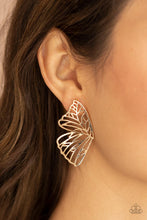 Load image into Gallery viewer, Butterfly Frills - Gold Earrings - Demetra's Bling Boutique
