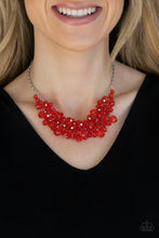 Load image into Gallery viewer, Let The Festivities Begin - Red Crystal Like Beaded Necklace - Demetra's Bling Boutique
