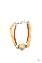 Load image into Gallery viewer, Charmingly Country - Yellow Stone Heart Frame Bracelet - Demetra's Bling Boutique
