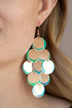 Load image into Gallery viewer, Sequin Seeker - Sequin Copper And Iridescent Circle Mermaid Earrings - Demetra's Bling Boutique
