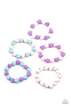 Load image into Gallery viewer, Starlet Shimmer - Little Girl's Assorted Heart Shape Beaded Bracelets - Demetra's Bling Boutique
