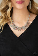 Load image into Gallery viewer, Metro Mirage - Silver V-shape Frame Necklace - Demetra's Bling Boutique
