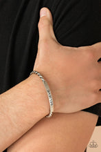 Load image into Gallery viewer, Keep Calm and Believe - Silver "BELIEVE" Stamped Bracelet - Demetra's Bling Boutique
