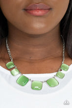 Load image into Gallery viewer, Aura Allure - Green Cat's Stone Eye Necklace - Demetra's Bling Boutique

