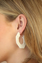 Load image into Gallery viewer, Fabulously Fiesta - White Wicker Like Cording Earring - Demetra's Bling Boutique
