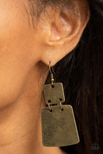 Load image into Gallery viewer, Tagging Along - Brass Plate Earrings - Demetra's Bling Boutique
