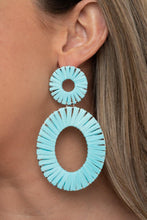 Load image into Gallery viewer, Foxy Flamenco - Blue Earrings - Demetra's Bling Boutique

