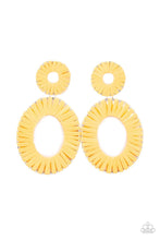 Load image into Gallery viewer, Foxy Flamenco - Yellow Earrings - Demetra's Bling Boutique
