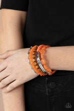 Load image into Gallery viewer, Outdoor Retreat - Orange Acrylic Bracelet - Demetra's Bling Boutique
