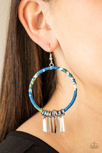Load image into Gallery viewer, Garden Chimes - Blue Rectangular Earrings - Demetra's Bling Boutique
