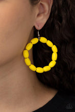 Load image into Gallery viewer, Living The WOOD Life - Yellow Wooden Bead Earrings - Demetra's Bling Boutique
