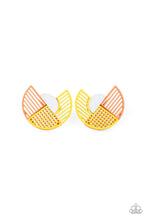 Load image into Gallery viewer, Its Just an Expression - Yellow Crescent Shape Earrings - Demetra's Bling Boutique
