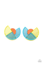 Load image into Gallery viewer, Its Just an Expression - Blue Crescent Shape Earrings - Demetra's Bling Boutique
