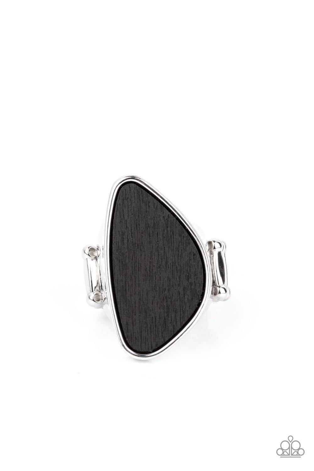 Perfectly Petrified - Black Rustic Wood Ring - Demetra's Bling Boutique