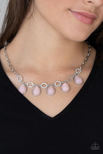 Load image into Gallery viewer, Majestically Mystic - Pink Teardrop Bead Teardop Necklace - Demetra's Bling Boutique
