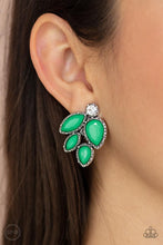 Load image into Gallery viewer, Fancy Foliage - Green Clip On Earrings - Demetra's Bling Boutique
