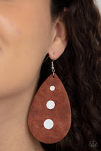 Load image into Gallery viewer, Rustic Torrent - Brown Teardrop Leather Earrings - Demetra's Bling Boutique
