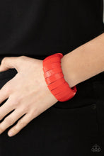 Load image into Gallery viewer, Raise The BARBADOS - Red Wooden Bracelet - Demetra's Bling Boutique
