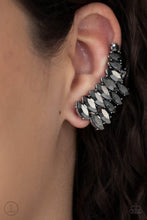 Load image into Gallery viewer, Explosive Elegance - Silver Hematite Marquise Cut Ear Crawler Earrings - Demetra's Bling Boutique
