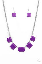 Load image into Gallery viewer, Instant Mood Booster - Purple Acrylic Frame Necklace - Demetra's Bling Boutique
