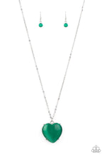 Load image into Gallery viewer, Warmhearted Glow - Green Cat's Eye Necklace - Demetra's Bling Boutique
