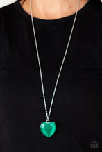 Load image into Gallery viewer, Warmhearted Glow - Green Cat's Eye Necklace - Demetra's Bling Boutique
