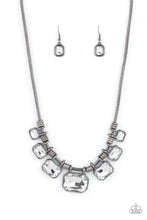 Load image into Gallery viewer, Urban Extravagance - Black Emerald Cut Gunmetal Snake Chain Necklace - Demetra's Bling Boutique
