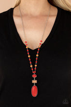 Load image into Gallery viewer, Naturally Essential - Red Stone and Rustic Wooden Bead Necklace - Demetra's Bling Boutique
