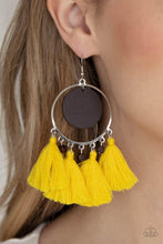 Load image into Gallery viewer, Yacht Bait - Yellow Wooden Disc Earrings - Demetra's Bling Boutique
