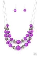 Load image into Gallery viewer, Upscale Chic - Purple Amethyst Orchid Bead Necklace - Demetra's Bling Boutique
