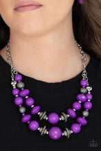 Load image into Gallery viewer, Upscale Chic - Purple Amethyst Orchid Bead Necklace - Demetra's Bling Boutique
