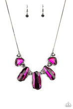 Load image into Gallery viewer, Cosmic Cocktail - Pink Hematite Rhinestone Gunmetal Necklace - Demetra's Bling Boutique
