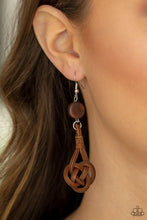 Load image into Gallery viewer, Twisted Torrents - Brown Wicker Like Earrings - Demetra&#39;s Bling Boutique
