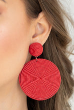 Load image into Gallery viewer, Circulate The Room - Red Thread Spiral Earrings - Demetra's Bling Boutique
