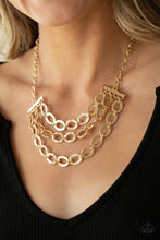 Load image into Gallery viewer, Repeat After Me - Gold Hammered Link Necklace - Demetra's Bling Boutique
