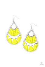 Load image into Gallery viewer, “Samba Scene – Yellow” Teardrop Earrings - Demetra's Bling Boutique
