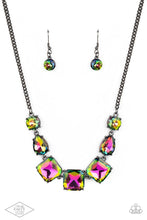 Load image into Gallery viewer, Unfiltered Confidence - Multi Oil Spill Square Gem Necklace - Demetra's Bling Boutique
