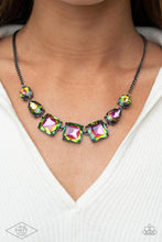 Load image into Gallery viewer, Unfiltered Confidence - Multi Oil Spill Square Gem Necklace - Demetra's Bling Boutique
