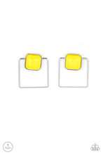 Load image into Gallery viewer, FLAIR and Square - Yellow Square Earrings - Demetra's Bling Boutique
