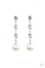 Load image into Gallery viewer, Yacht Scene - White Rhinestone and Pearl Earrings - Demetra's Bling Boutique
