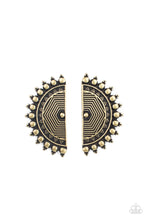 Load image into Gallery viewer, Paparazzi Fiercely Fanned Out - Brass Earrings

