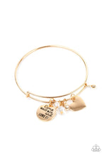 Load image into Gallery viewer, Come What May and Love It - Gold Stamped Toggle Bracelet - Demetra's Bling Boutique

