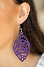 Load image into Gallery viewer, Paparazzi Coral Garden - Purple Wooden Earrings - Demetra's Bling Boutique

